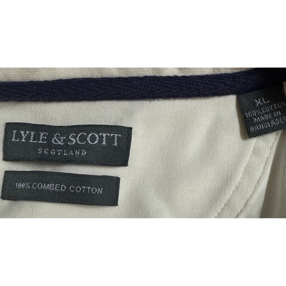 LYLE AND SCOTT  ZIP 1/4‎ SWEATER JUMPER FOR MEN SIZE XL SCOTLAND WHITE - Picture 3 of 3